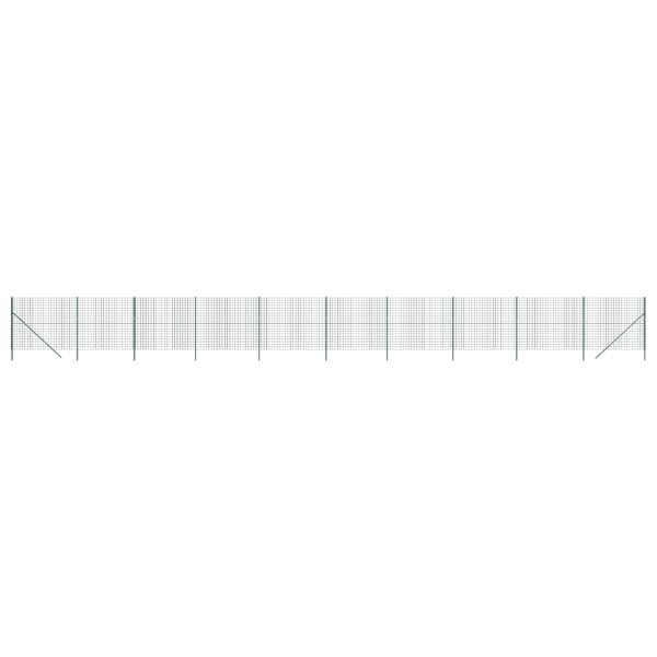 vidaXL Maschendrahtzaun Gr&uuml;n 1,8x25 m Verzinkter Stahl