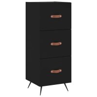 vidaXL Sideboard Schwarz 34,5x34x90 cm Holzwerkstoff