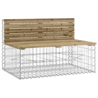 vidaXL Gartenbank aus Gabionen 103x70x65 cm Kiefernholz...
