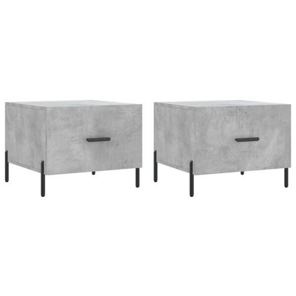 vidaXL Couchtische 2 Stk. Betongrau 50x50x40 cm Holzwerkstoff