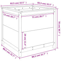 vidaXL Pflanzk&uuml;bel Wei&szlig; 82,5x82,5x78 cm Massivholz Kiefer