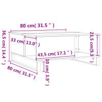 vidaXL Couchtisch Wei&szlig; 80x80x36,5 cm Holzwerkstoff