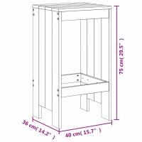 vidaXL Barhocker 2 Stk. Wei&szlig; 40x36x75 cm Massivholz Kiefer