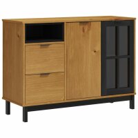 vidaXL Sideboard mit Glast&uuml;r FLAM 110x40x80 cm Massivholz Kiefer