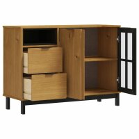 vidaXL Sideboard mit Glast&uuml;r FLAM 110x40x80 cm Massivholz Kiefer