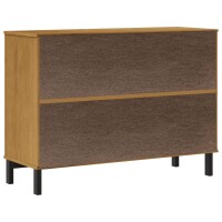 vidaXL Sideboard mit Glast&uuml;r FLAM 110x40x80 cm Massivholz Kiefer