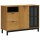 vidaXL Sideboard mit Glast&uuml;r FLAM 110x40x80 cm Massivholz Kiefer