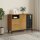 vidaXL Sideboard mit Glast&uuml;r FLAM 110x40x80 cm Massivholz Kiefer