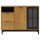 vidaXL Sideboard mit Glast&uuml;r FLAM 110x40x80 cm Massivholz Kiefer