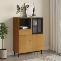 vidaXL Highboard mit Glastür FLAM 92x40x122,5 cm...