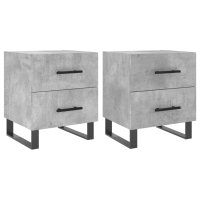 vidaXL Nachttische 2 Stk. Betongrau 40x35x47,5 cm...