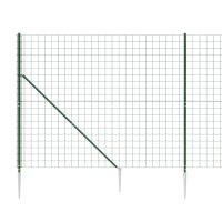 vidaXL Maschendrahtzaun mit Bodenh&uuml;lsen Gr&uuml;n 1,8x25 m