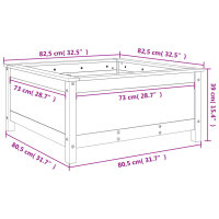 vidaXL Pflanzk&uuml;bel Wei&szlig; 82,5x82,5x39 cm Massivholz Kiefer