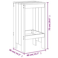 vidaXL Barhocker 2 Stk. 40x36x75 cm Massivholz Douglasie