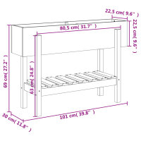 vidaXL Hochbeet Wei&szlig; 101x30x69 cm Massivholz Kiefer