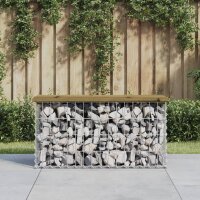 vidaXL Gartenbank aus Gabionen 83x31,5x42 cm Kiefernholz...