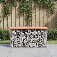 vidaXL Gartenbank aus Gabionen 83x44x42 cm Massivholz...