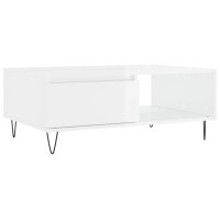 vidaXL Couchtisch Hochglanz-Weiß 90x60x35 cm...