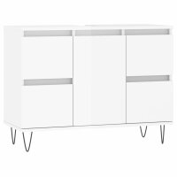 vidaXL Badschrank Hochglanz-Weiß 80x33x60 cm...