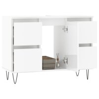 vidaXL Badschrank Hochglanz-Weiß 80x33x60 cm Holzwerkstoff