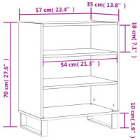 vidaXL Sideboard Hochglanz-Wei&szlig; 57x35x70 cm Holzwerkstoff