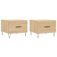 vidaXL Couchtische 2 Stk. Sonoma-Eiche 50x50x40 cm Holzwerkstoff