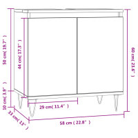 vidaXL Badschrank Hochglanz-Wei&szlig; 58x33x60 cm Holzwerkstoff