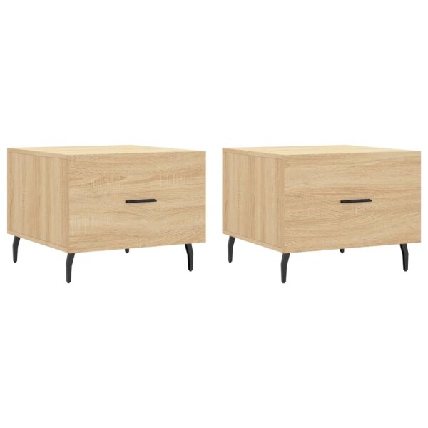 vidaXL Couchtische 2 Stk. Sonoma-Eiche 50x50x40 cm Holzwerkstoff