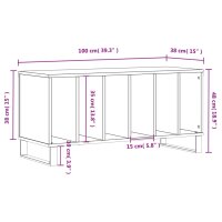 vidaXL Plattenschrank Betongrau 100x38x48 cm Holzwerkstoff