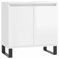 vidaXL Badschrank Hochglanz-Weiß 58x33x60 cm...