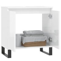 vidaXL Badschrank Hochglanz-Weiß 58x33x60 cm Holzwerkstoff