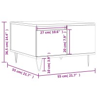 vidaXL Couchtisch Hochglanz-Wei&szlig; 55x55x36,5 cm Holzwerkstoff