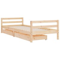 vidaXL Kinderbett mit Schubladen 90x190 cm Massivholz Kiefer