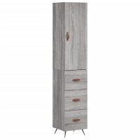 vidaXL Highboard Grau Sonoma 34,5x34x180 cm Holzwerkstoff