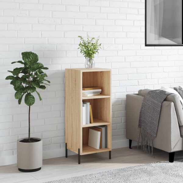 vidaXL Sideboard Sonoma-Eiche 34,5x32,5x90 cm Holzwerkstoff