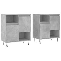 vidaXL Sideboards 2 Stk. Betongrau Holzwerkstoff