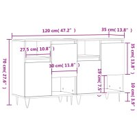 vidaXL Sideboards 2 Stk. Betongrau Holzwerkstoff