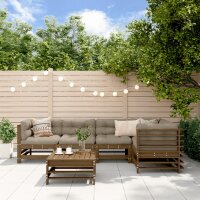 vidaXL 6-tlg. Garten-Lounge-Set mit Kissen Honigbraun Massivholz