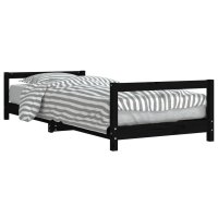 vidaXL Kinderbett Schwarz 80x200 cm Massivholz Kiefer