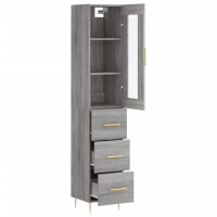 vidaXL Highboard Grau Sonoma 34,5x34x180 cm Holzwerkstoff