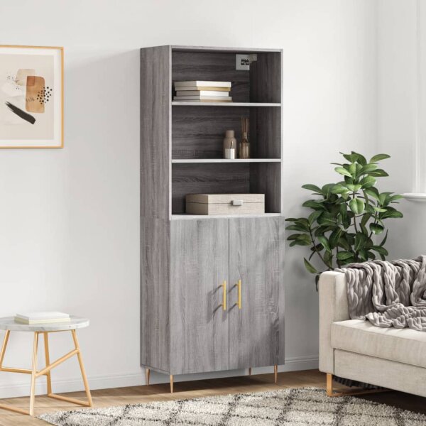 vidaXL Highboard Grau Sonoma 69,5x34x180 cm Holzwerkstoff