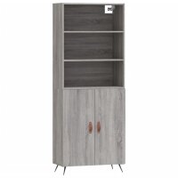 vidaXL Highboard Grau Sonoma 69,5x34x180 cm Holzwerkstoff