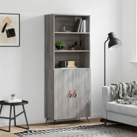 vidaXL Highboard Grau Sonoma 69,5x34x180 cm Holzwerkstoff