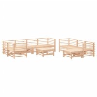 vidaXL 10-tlg. Garten-Lounge-Set mit Kissen Massivholz