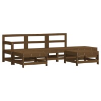 vidaXL 6-tlg. Garten-Lounge-Set mit Kissen Honigbraun Massivholz