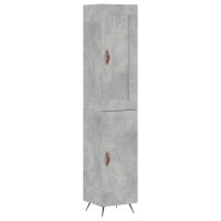 vidaXL Highboard Betongrau 34,5x34x180 cm Holzwerkstoff