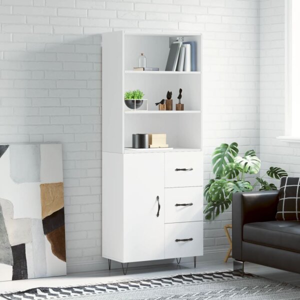 vidaXL Highboard Wei&szlig; 69,5x34x180 cm Holzwerkstoff