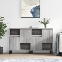 vidaXL Sideboards 2 Stk. Grau Sonoma Holzwerkstoff