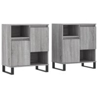 vidaXL Sideboards 2 Stk. Grau Sonoma Holzwerkstoff