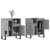 vidaXL Sideboards 2 Stk. Grau Sonoma Holzwerkstoff